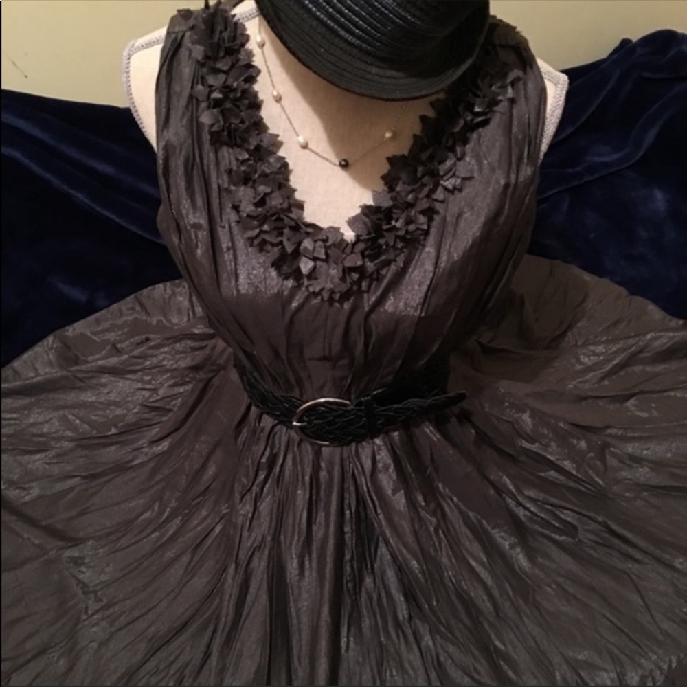 French style smoky grey beautiful dress